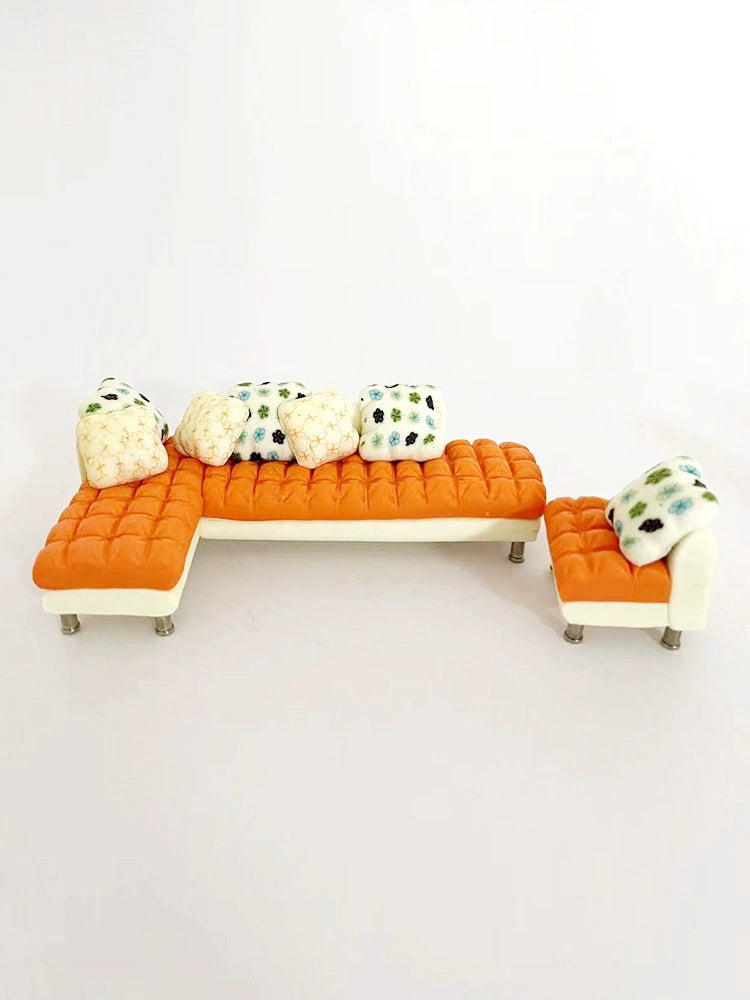 Conjunto de muebles de sala de estar para casa de muñecas en miniatura a escala 1:12, decoración de sofá para exhibición de figuras Nendoroid