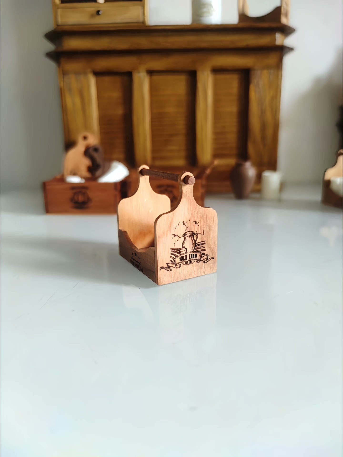 Panier de rangement miniature pour bouteilles de lait à l'échelle 1:12, accessoire pour maison de poupée