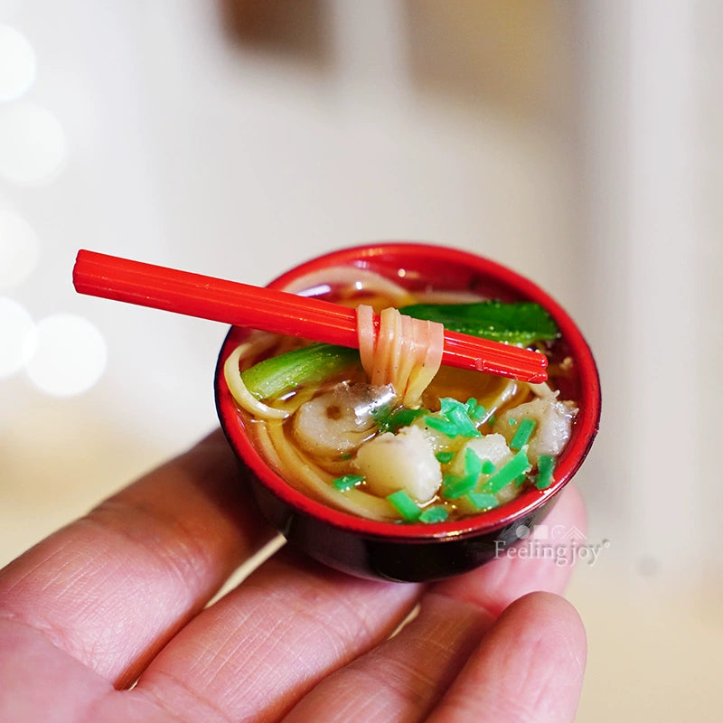Accesorios para casa de muñecas en miniatura BJD Blythe a escala 1:6, juego de comida, simulación, postre occidental, pastel, tazón, fideos, arena.