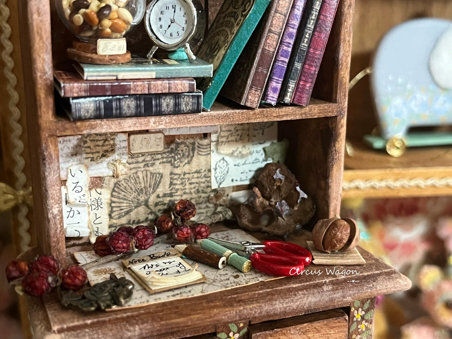 Bureau d'étude de jardinage miniature à l'échelle 1:12, meubles de maison de poupée