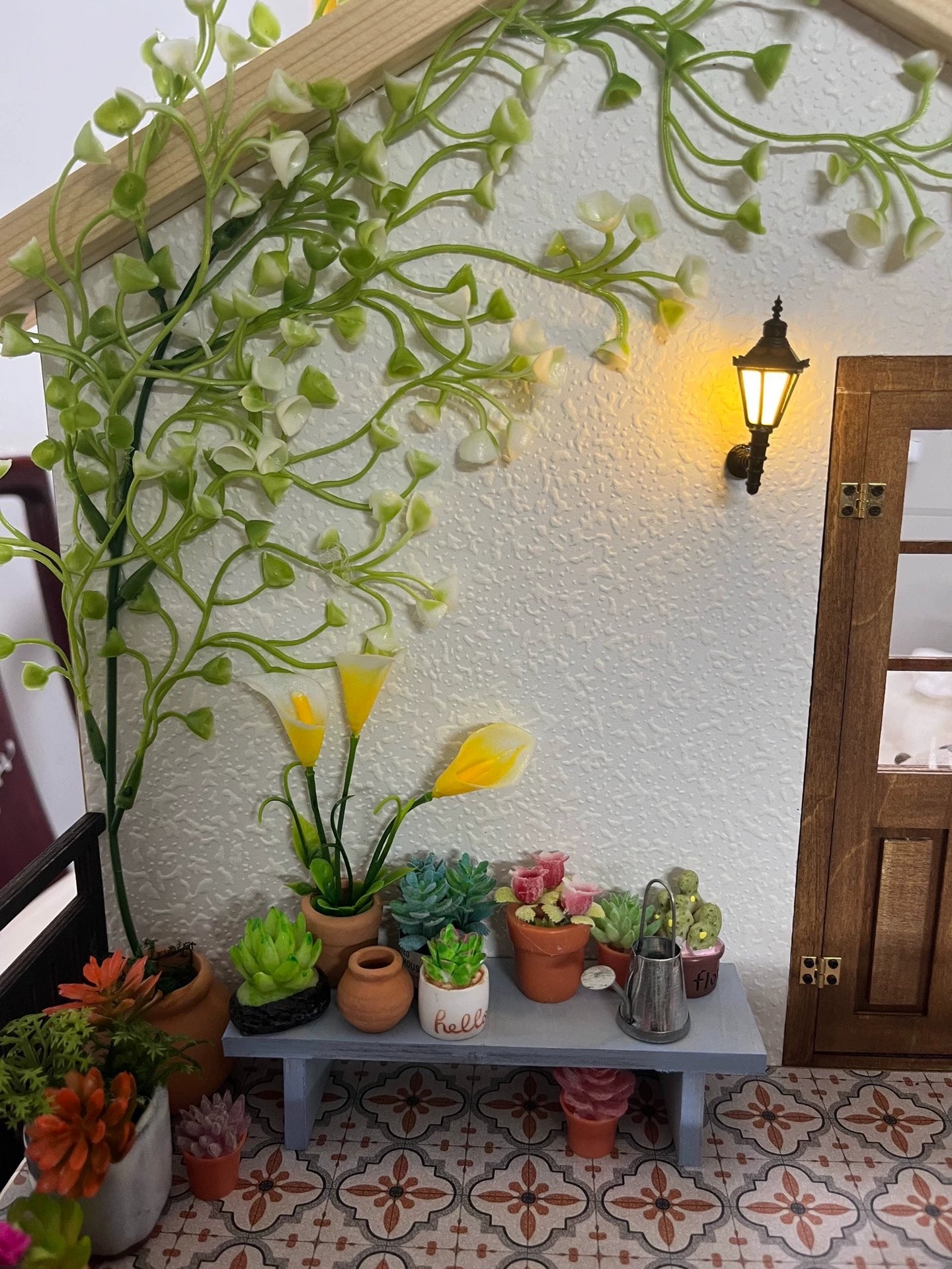 Muebles en miniatura para casa de muñecas de doble cara a escala 1:12 para sala de estar y dormitorio