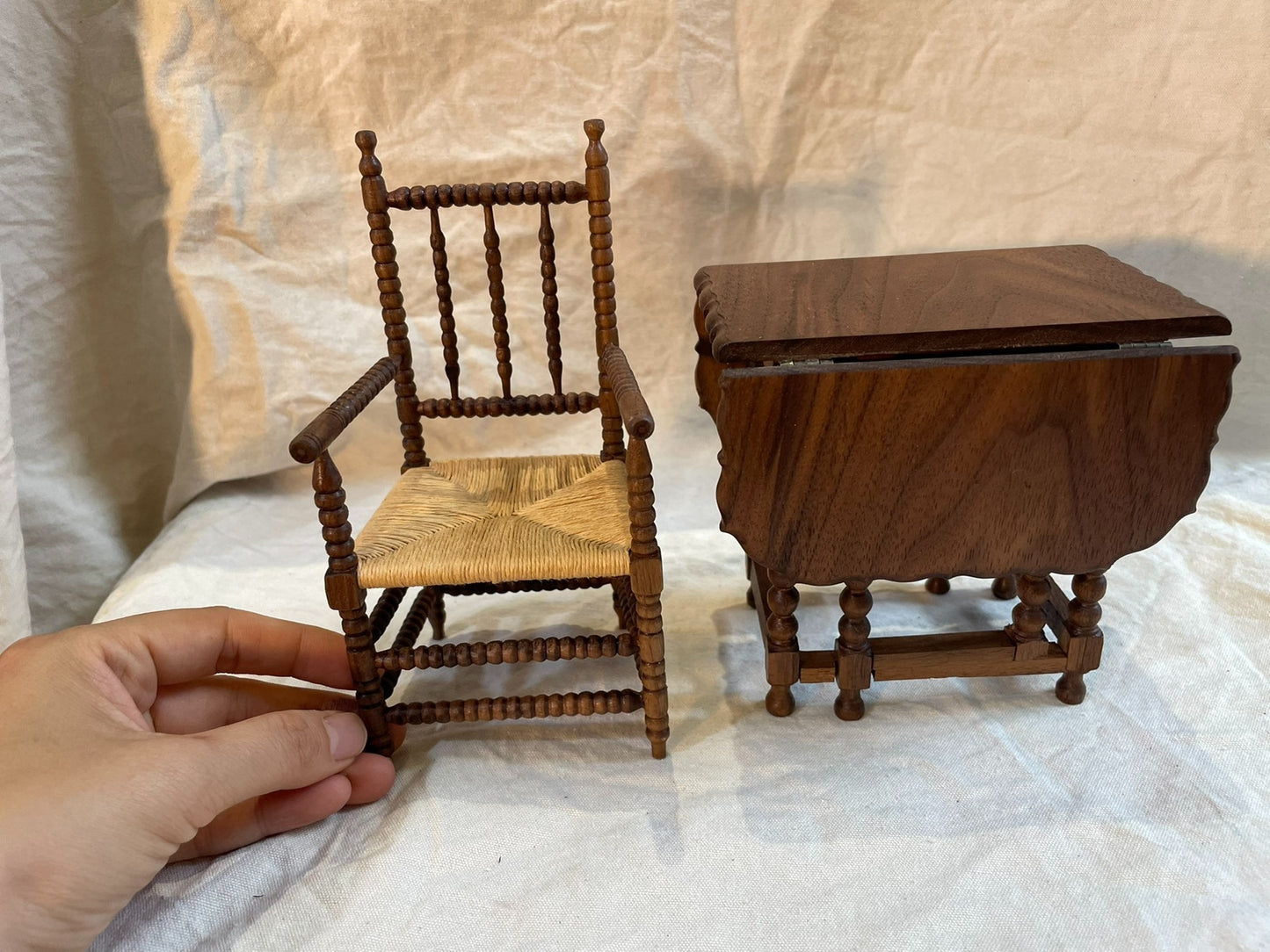 1:6 Scale Folding Vintage Dining Table Miniature Dollhouse Furniture
