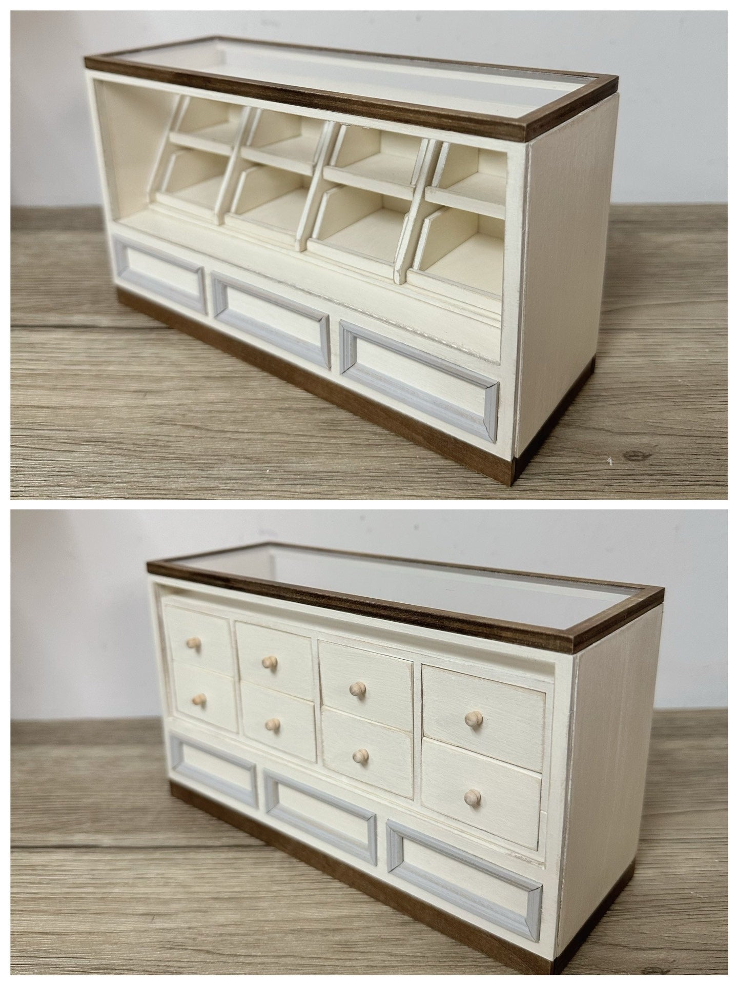 1:12 Scale Miniature Dollhouse Furniture Vintage French Sideboard Cabinet Kitchen Storage Miniature