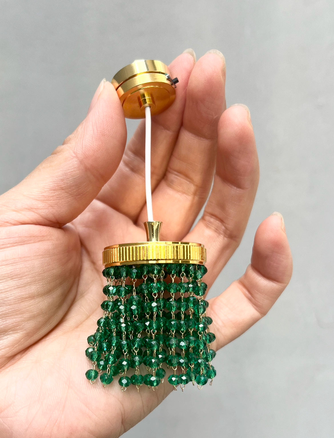 Lustre miniature en cristal à l'échelle 1:12 et 1:6 avec 30 chaînes pour maison de poupée, meubles miniatures BJD