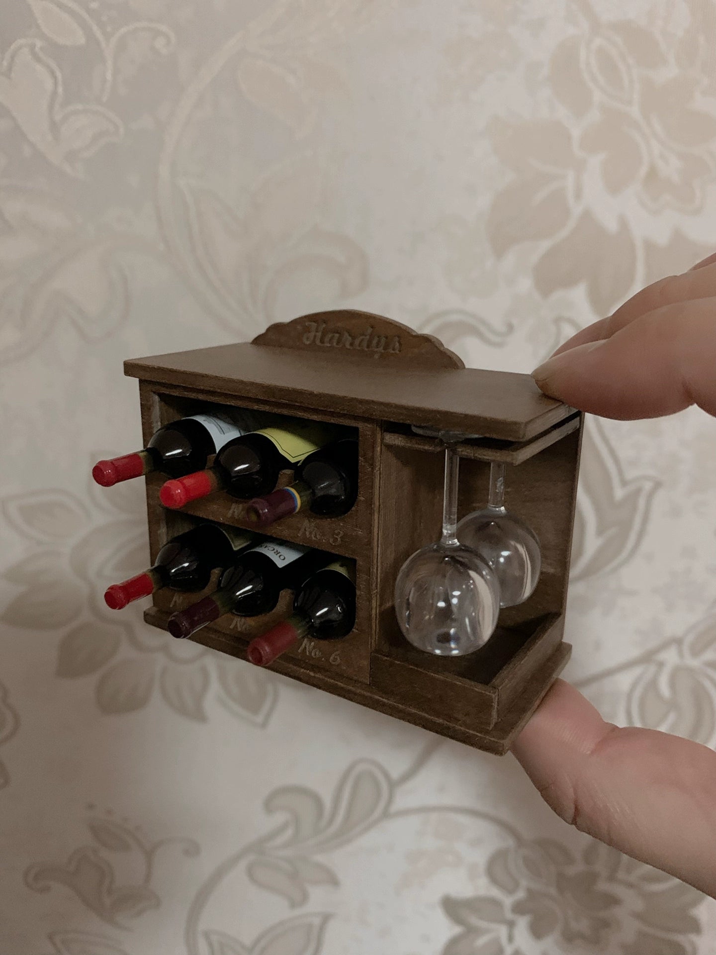 1:12 Scale Miniature Wine Rack Dollhouse Furniture For Living Room