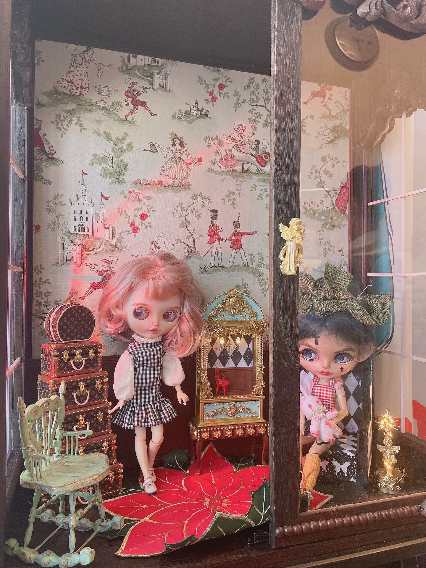 Maison de poupée miniature à l'échelle 1:6, présentoir de théâtre rétro pour poupées Blythe
