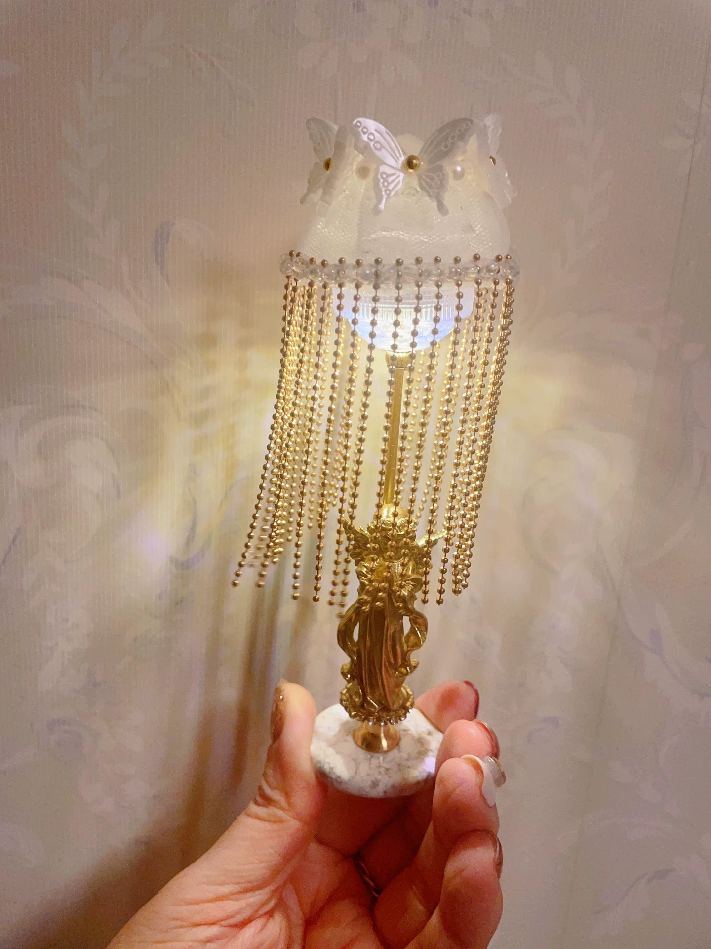 1:6 Scale Vintage Angel Floor Lamp With Remote Miniature Dollhouse Lighting For Blythe Dolls