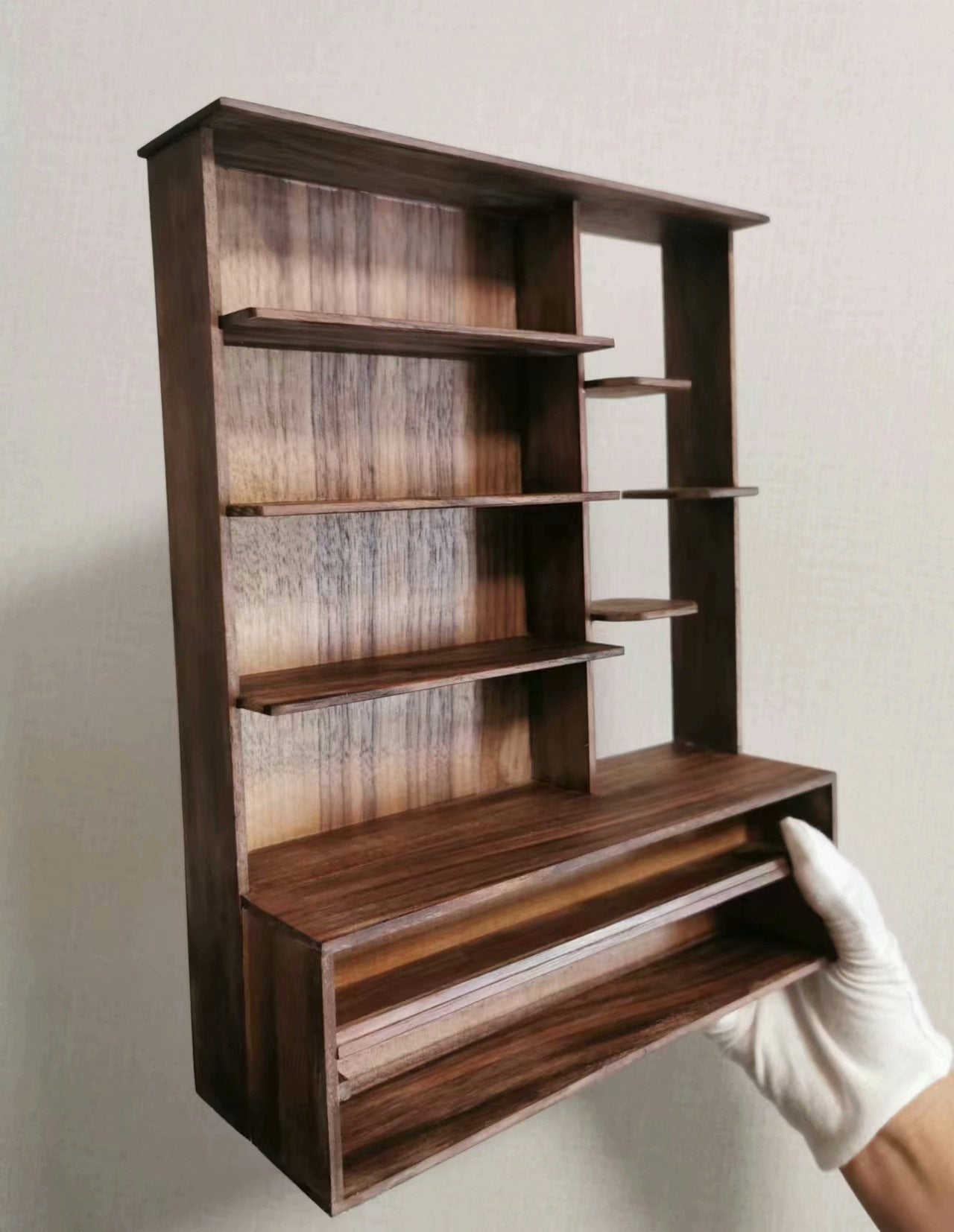 Muebles en miniatura a escala 1:12, armario de madera, accesorio para casa de muñecas