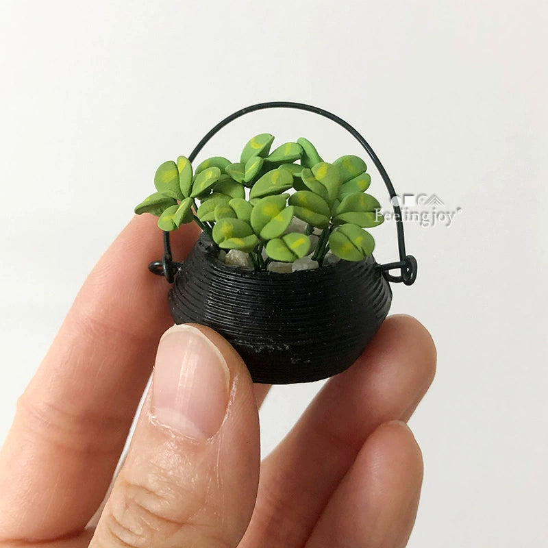 1:12 Scale Miniature Hanging Plant Pothos Dollhouse Accessories BJD DIY Decor Simulation Greenery