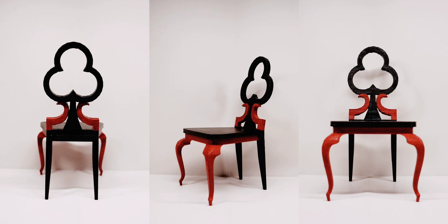 1:12 Scale Miniature Poker Chair Dollhouse Furniture Handmade