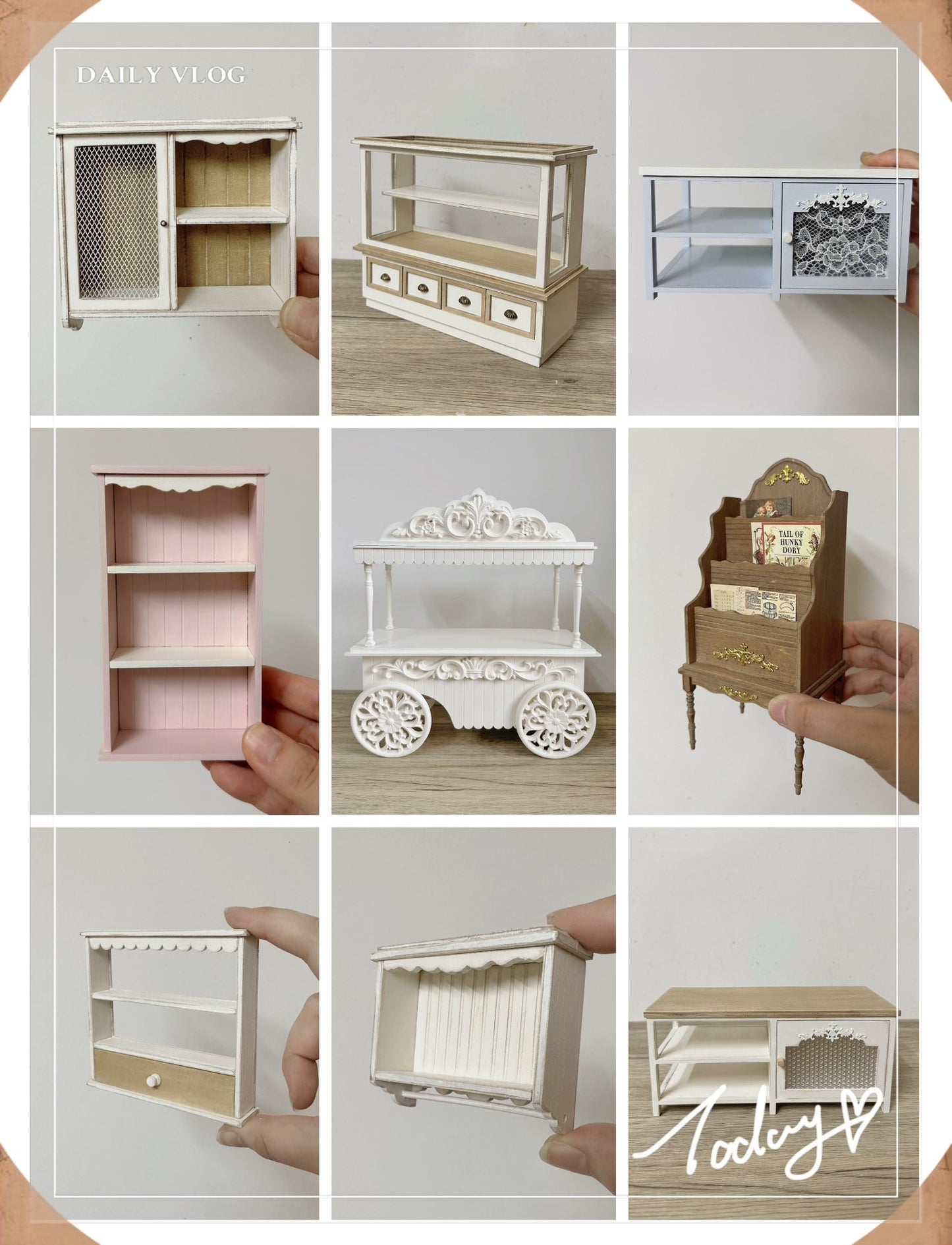 1:12 Scale Miniature Nordic Wooden Cabinet For Blythe Dollhouse Furniture
