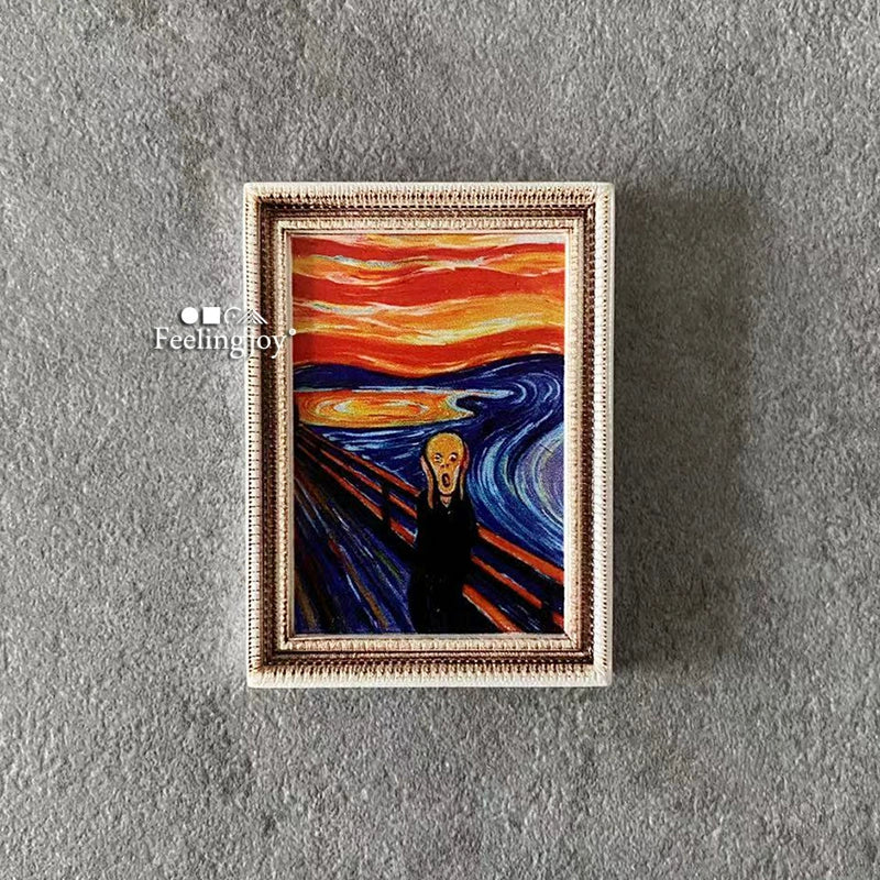 1:12 Scale Miniature Dollhouse Picture Frame Wall Art European Style DIY Miniature Painting Photo Gallery