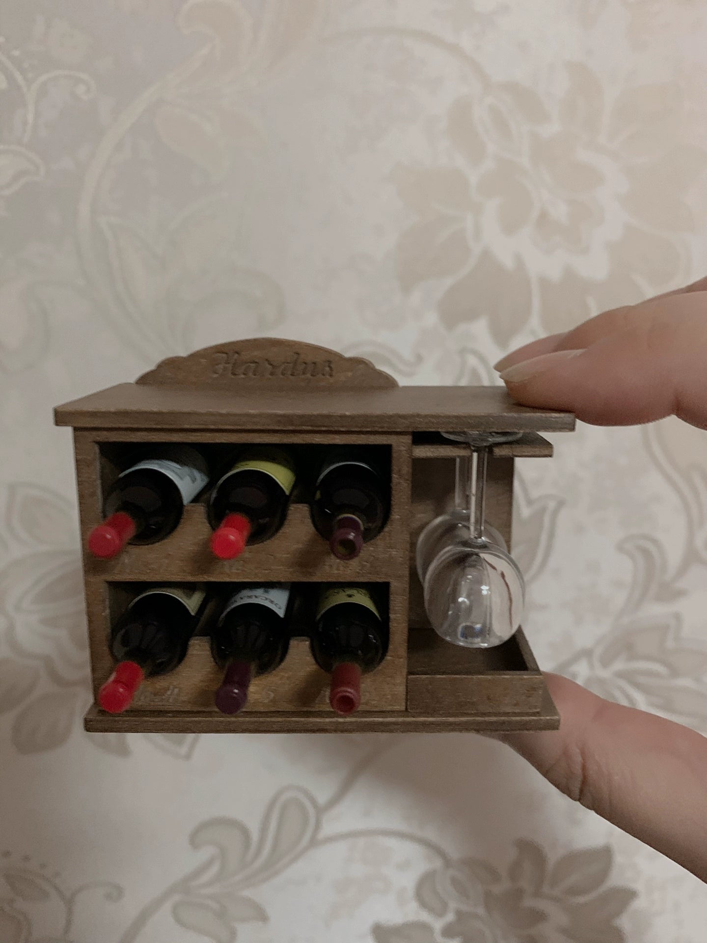 1:12 Scale Miniature Wine Rack Dollhouse Furniture For Living Room