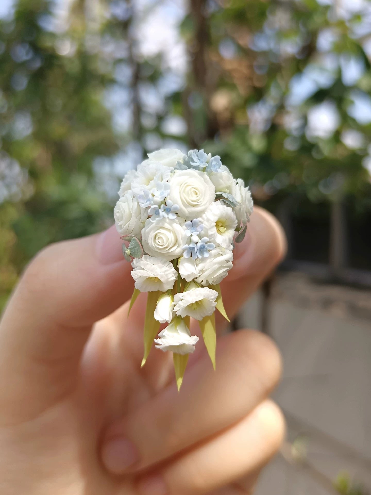1:6 Scale Miniature Clay Flower Bouquet For Dollhouse BJD Blythe Display