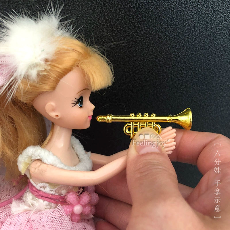 Échelle 1:6 Échelle 1:12 BJD Poupée Miniature Accessoires de Maison de Poupée Trompette Saxophone Instruments de Musique Miniatures