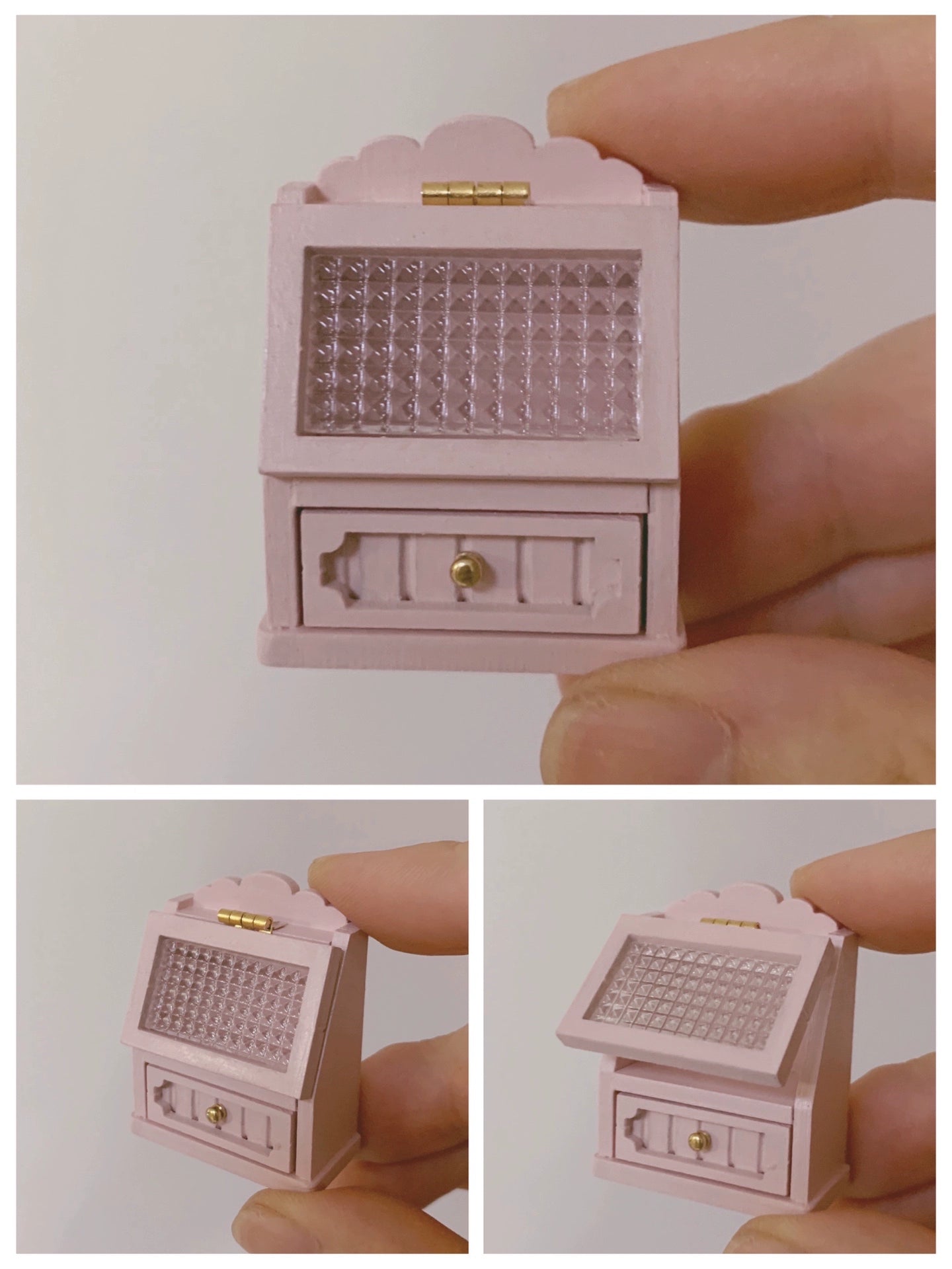 1:6 Scale 1:12 Scale Wooden Cabinet Dollhouse Furniture Miniature Storage Box For Blythe Dolls