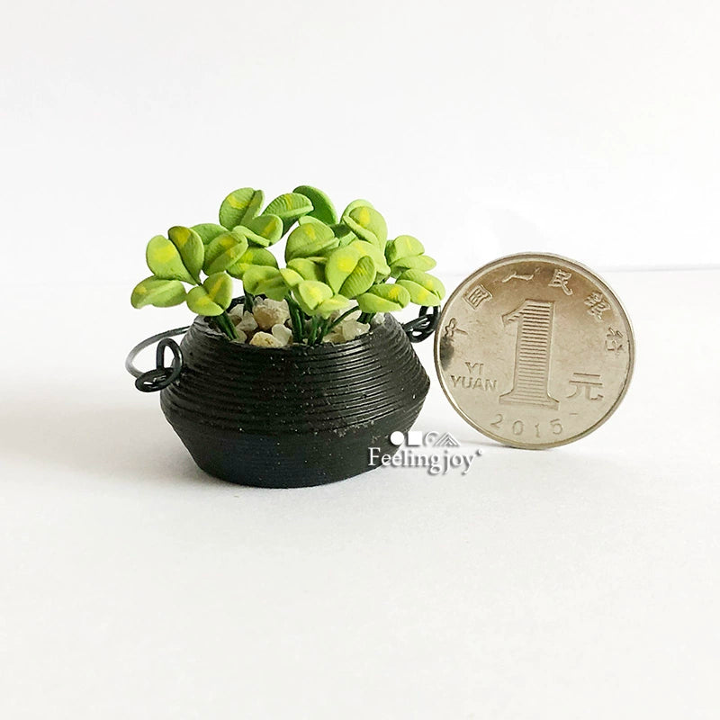 1:12 Scale Miniature Hanging Plant Pothos Dollhouse Accessories BJD DIY Decor Simulation Greenery