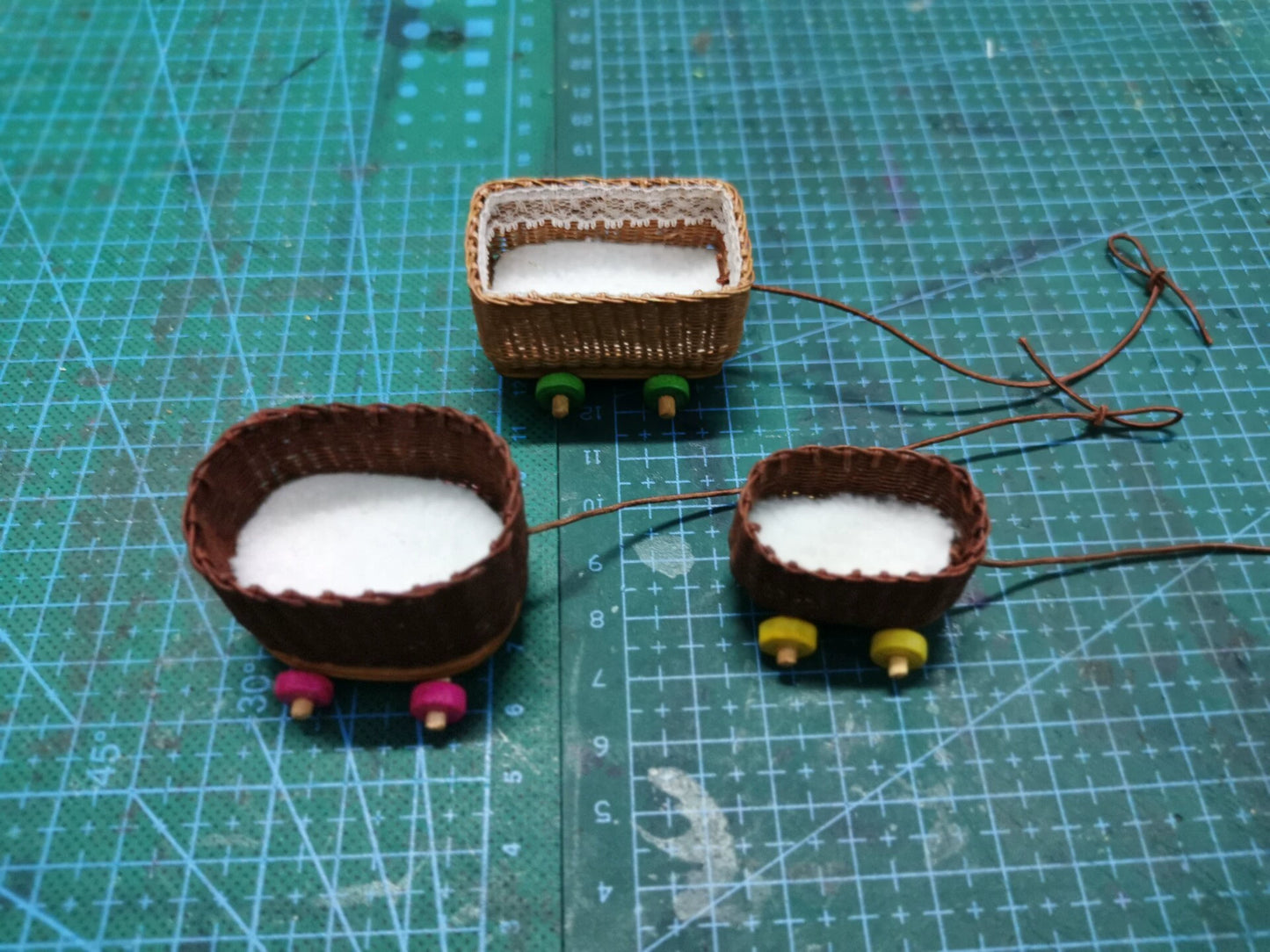 1:12 Scale Miniature Cart Dollhouse Furniture With Paper Rattan For BJD Dolls Free Shipping Over 100 Items