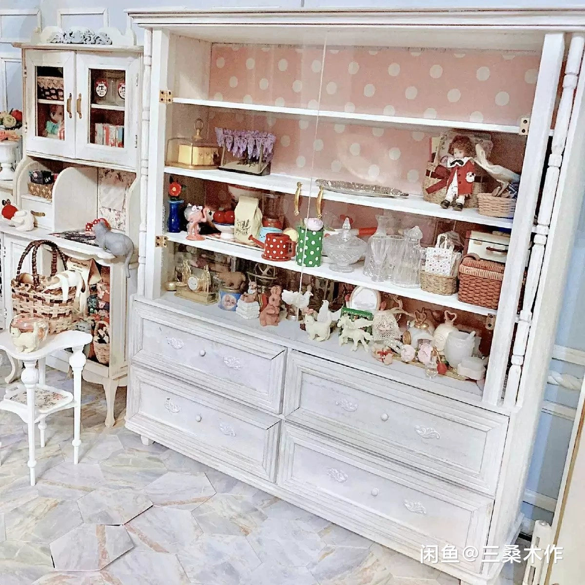 Mueble de madera en miniatura para casa de muñecas BJD, Blythe, Holala, a escala 1:6