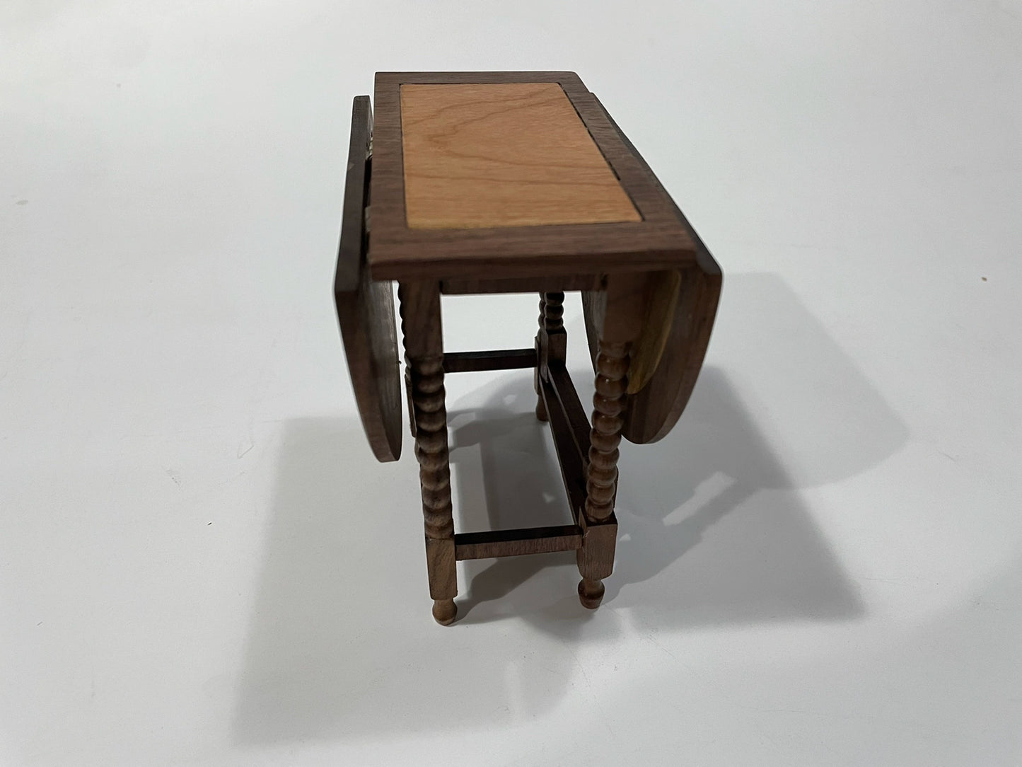 1:6 Scale Walnut Cherry Wood Folding Table Miniature Dollhouse Furniture