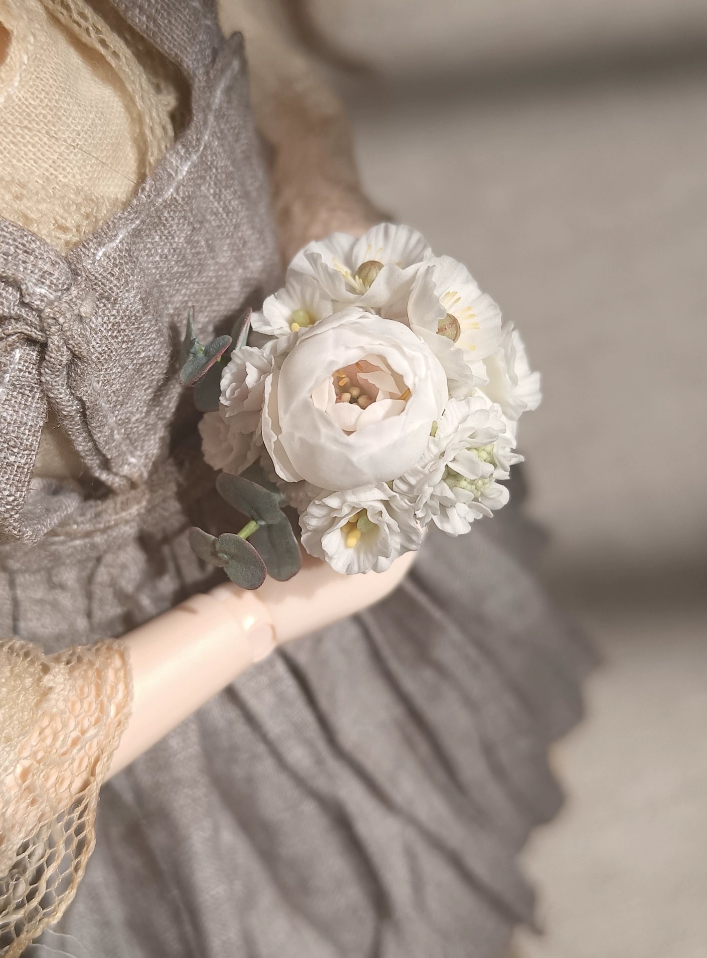 1:6 Scale Miniature Clay Flower Bouquet BJD Doll Accessory Blythe Doll Display