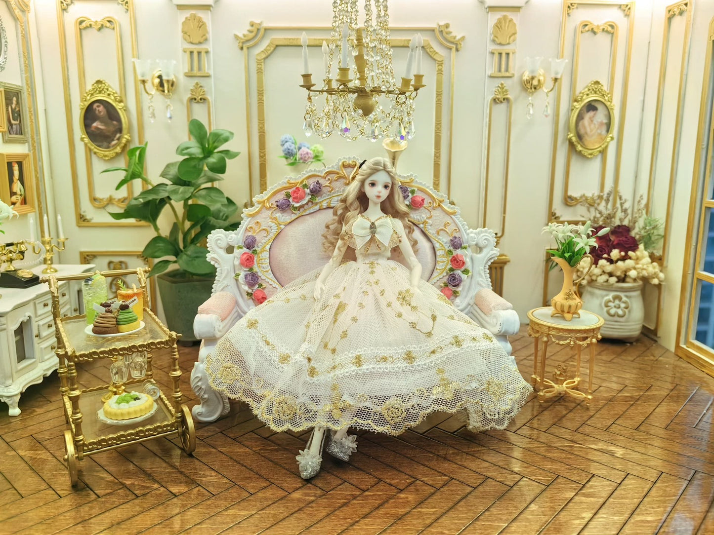 Sofá miniatura a escala 1:12, muebles para casa de muñecas, decoración de sala de estar BJD rosa