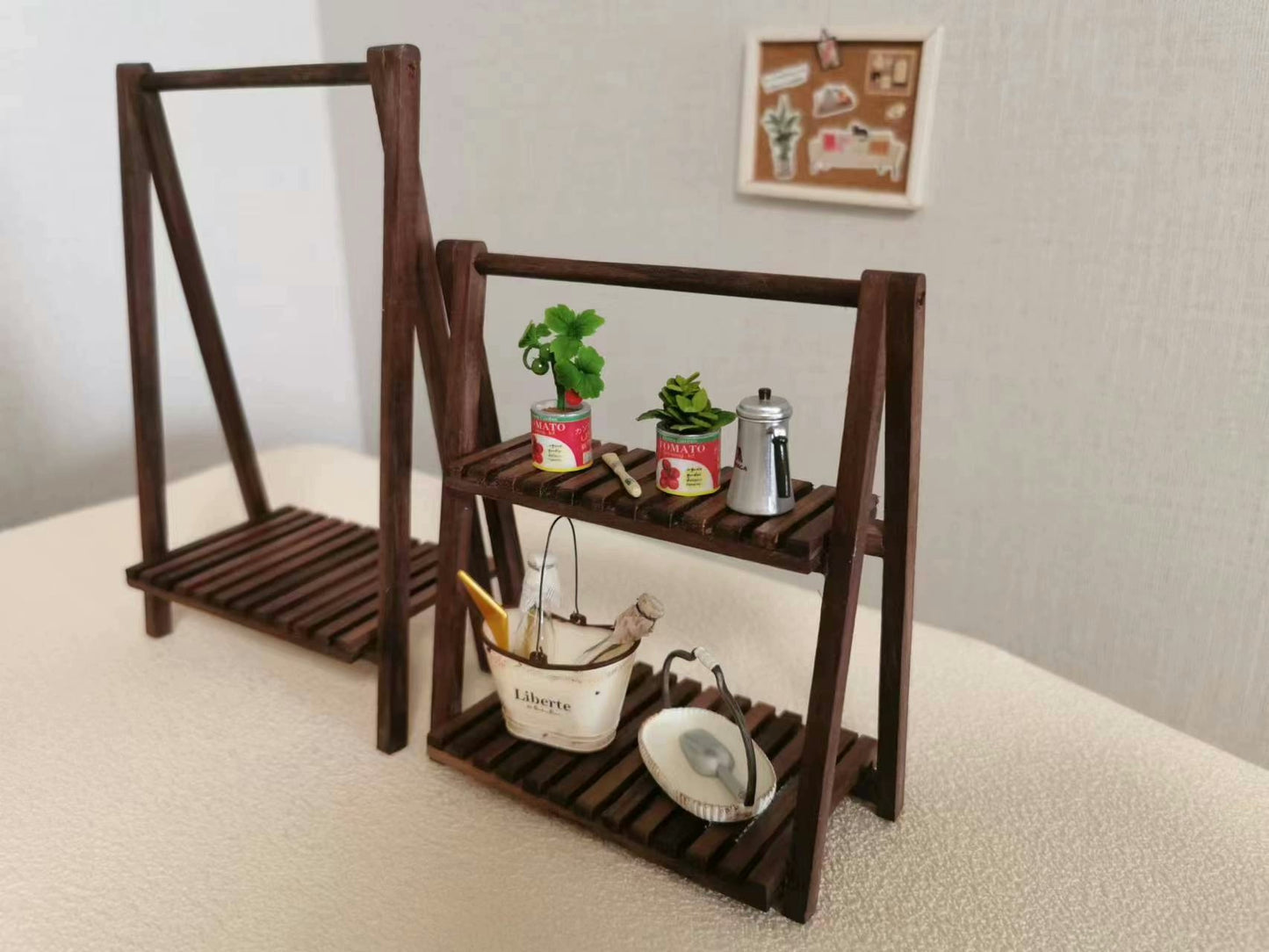 Estante de exhibición de muebles para casa de muñecas con soporte para flores en miniatura a escala 1:12
