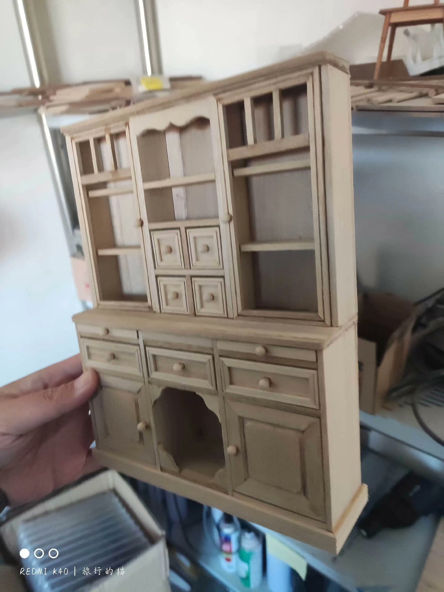 Mueble de madera en miniatura para casa de muñecas, escala 1:6, para sala de estar