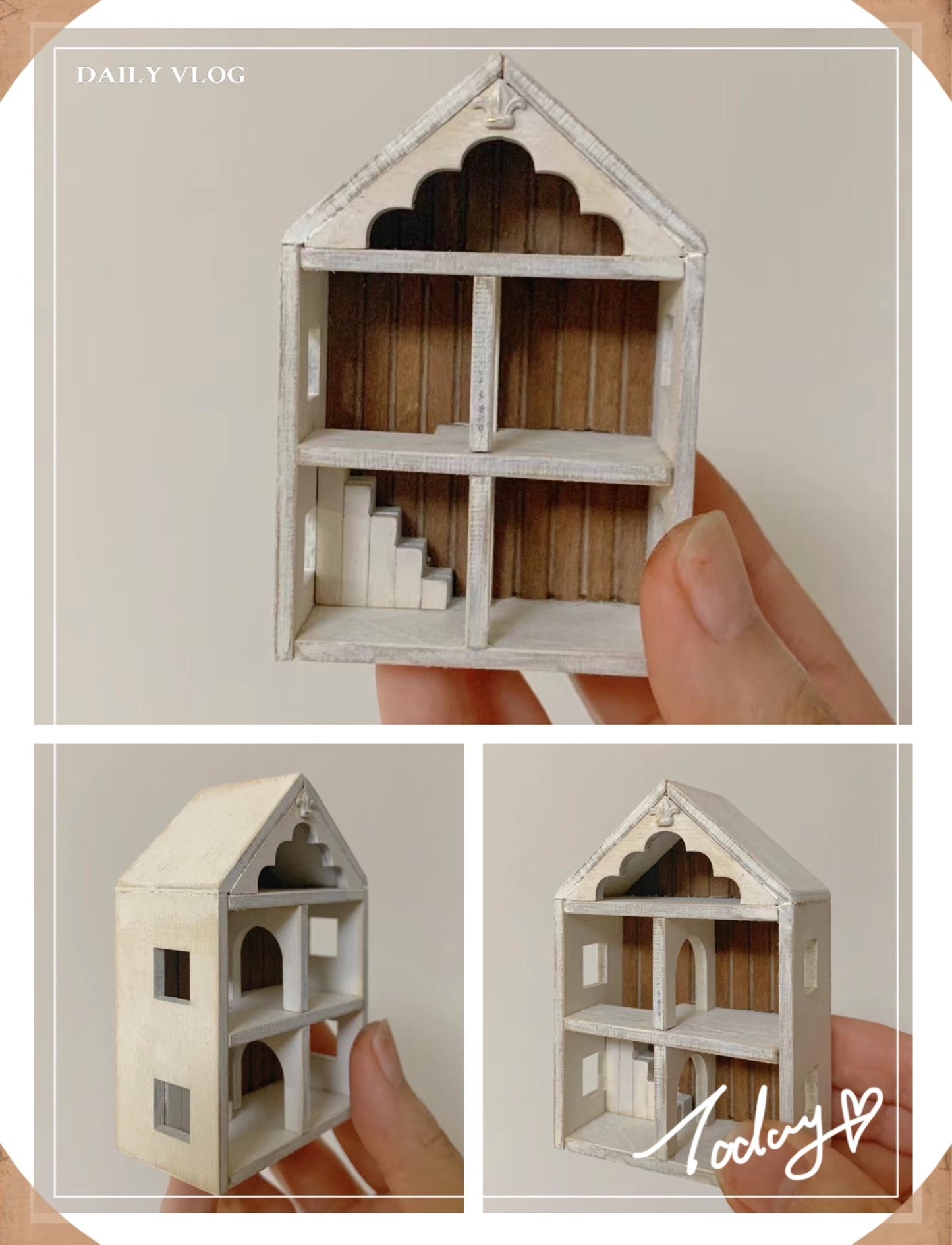 1:12 Scale Miniature French Style Vintage Distressed Sideboard Cabinet Dollhouse Furniture
