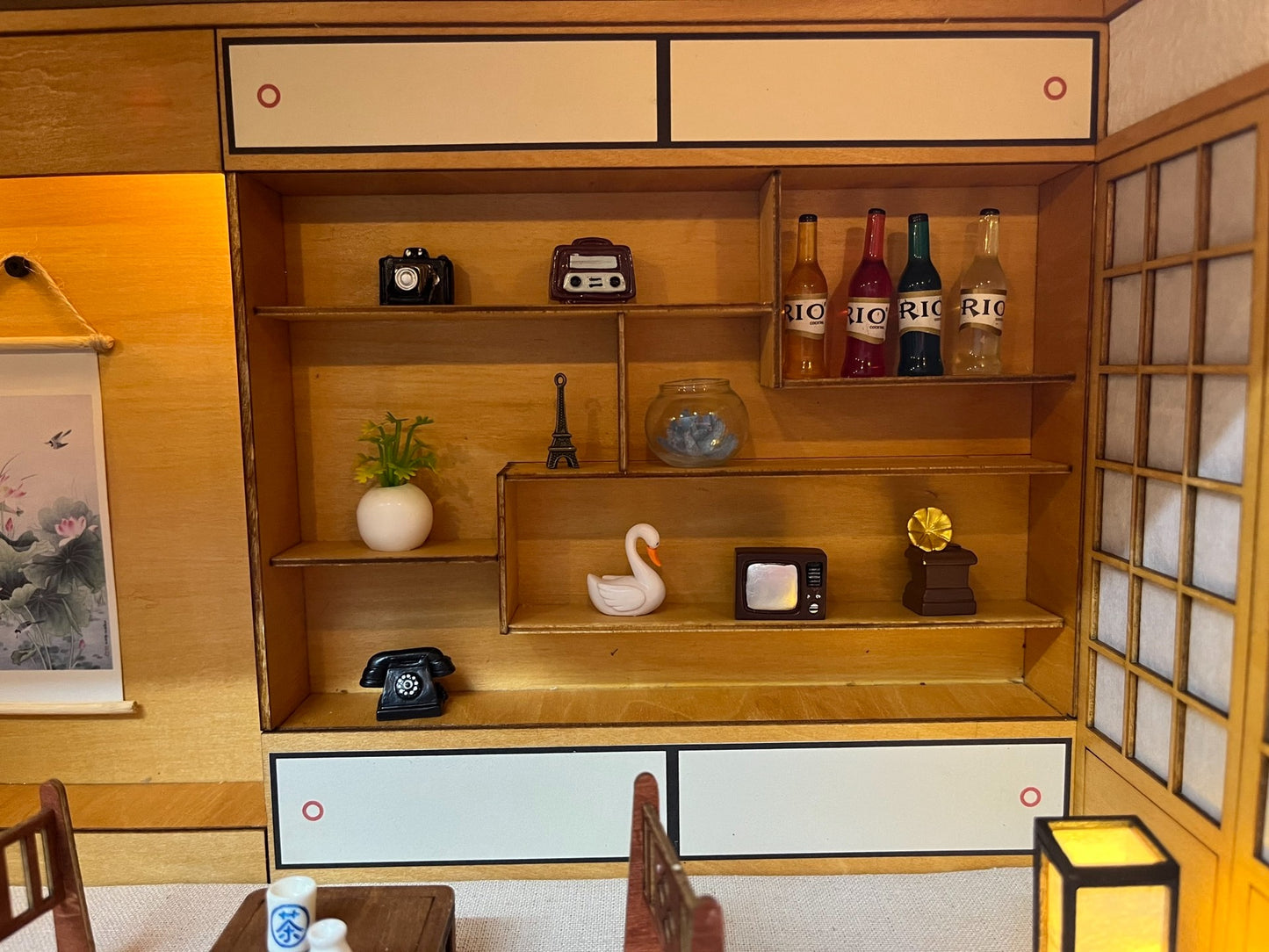 Casa de muñecas en miniatura de teatro de madera a escala 1:12 para muñecas OB11