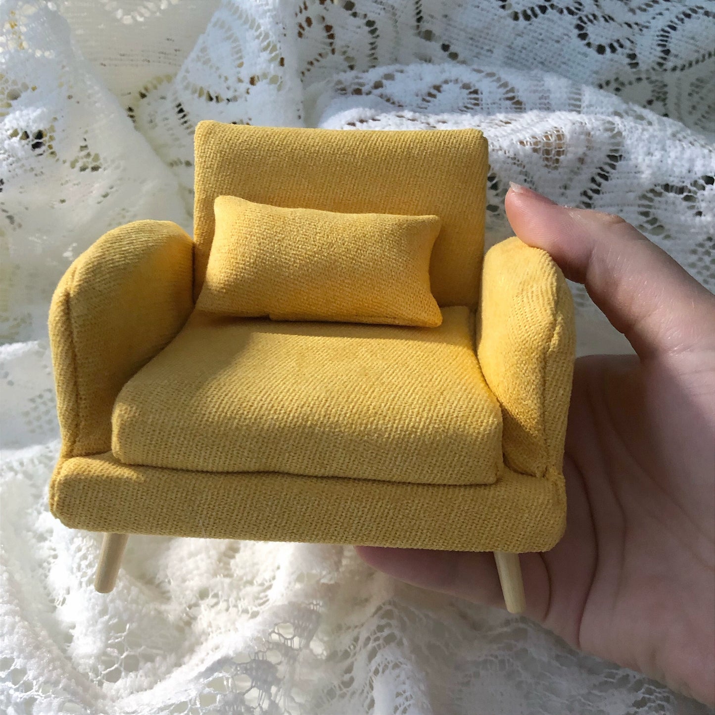 1:6 Scale Nordic Style Sofa With Pillow For Blythe Doll BJD Miniature Furniture