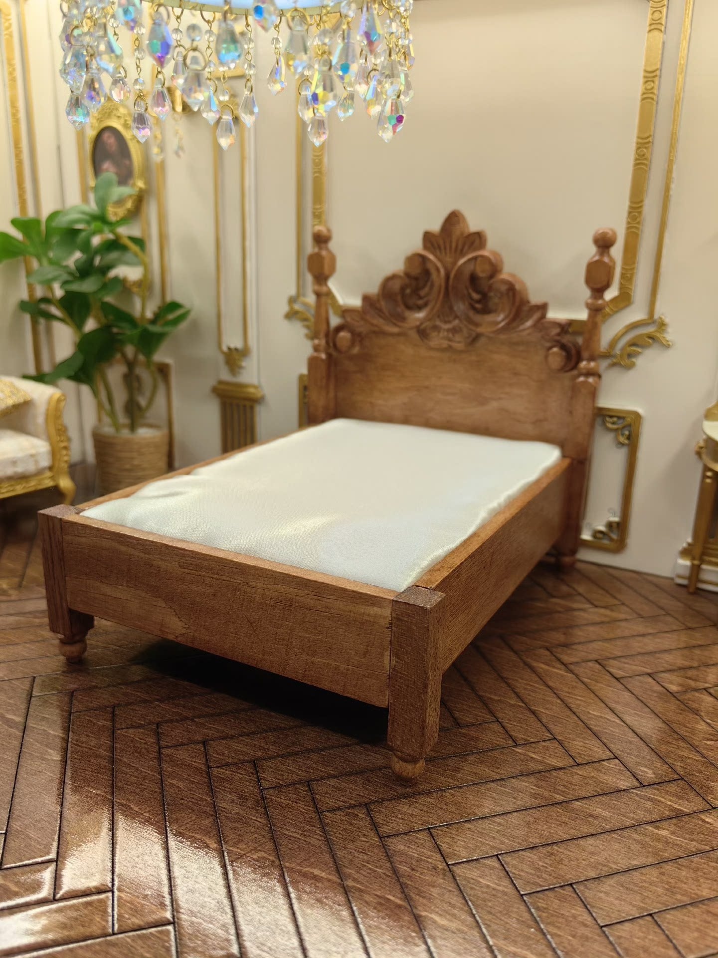 Cama para muñecas a escala 1:12, muebles en miniatura, accesorios para casa de muñecas BJD, escena de exhibición de figuras de acción