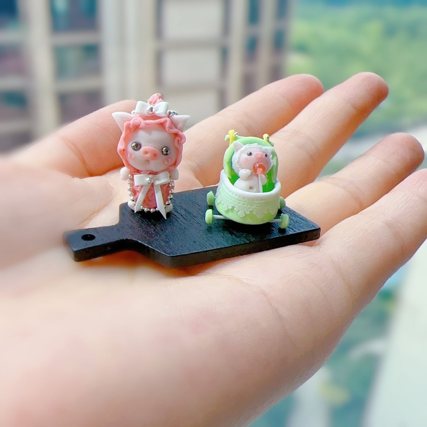 Ensemble de jeu de nourriture miniature pour maison de poupée, série de cochons en argile miniatures à l'échelle 1:12