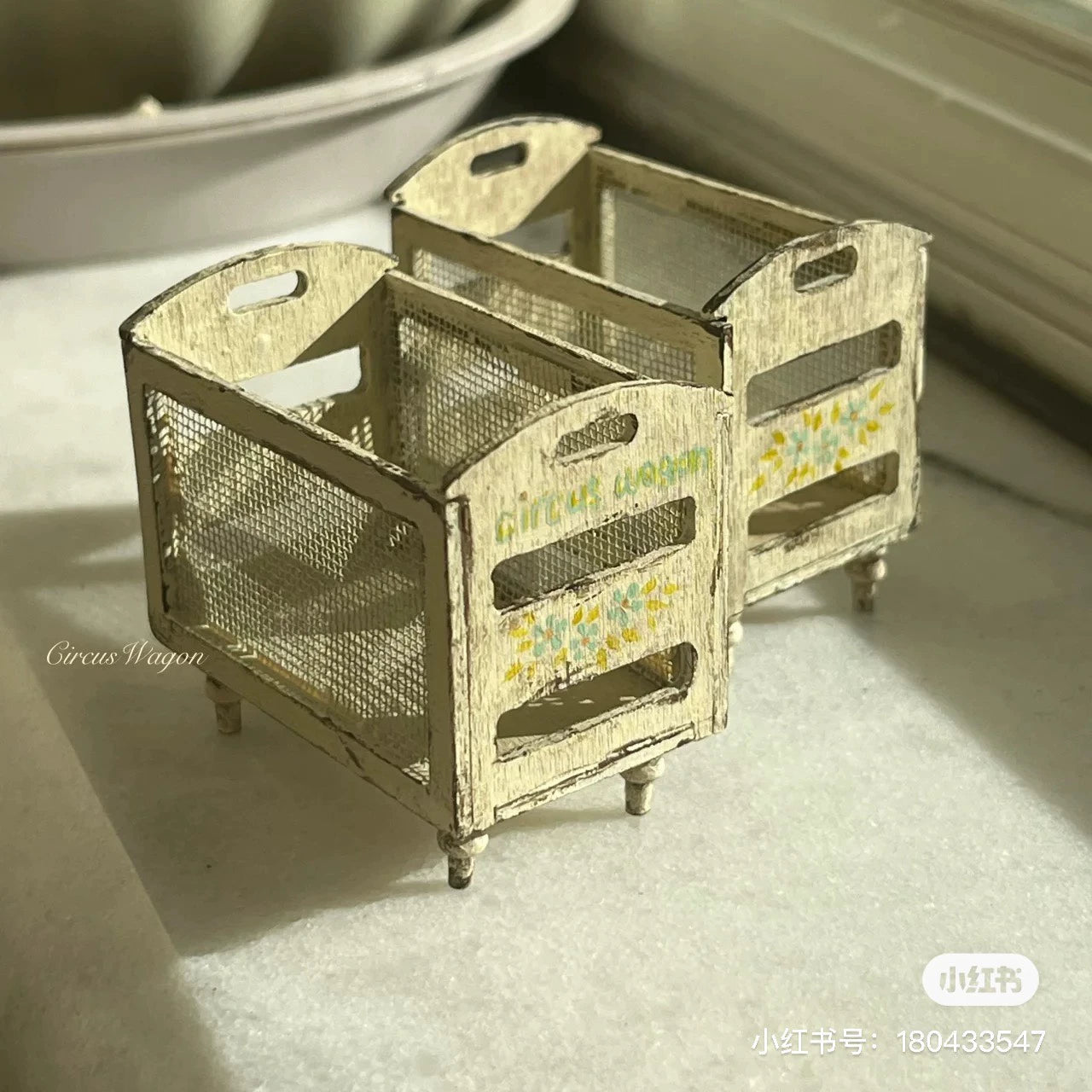 1:12 Scale Wooden Storage Basket Miniature Dollhouse Furniture