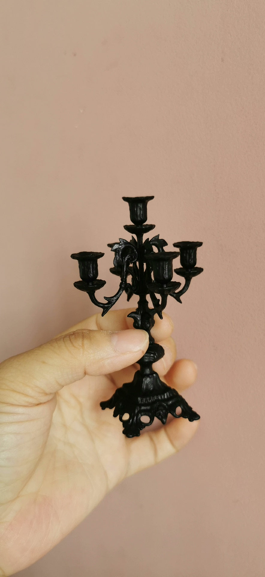 1:6 Scale Miniature Gold Five-Head Candle Holder For BJD Dollhouse Accessories