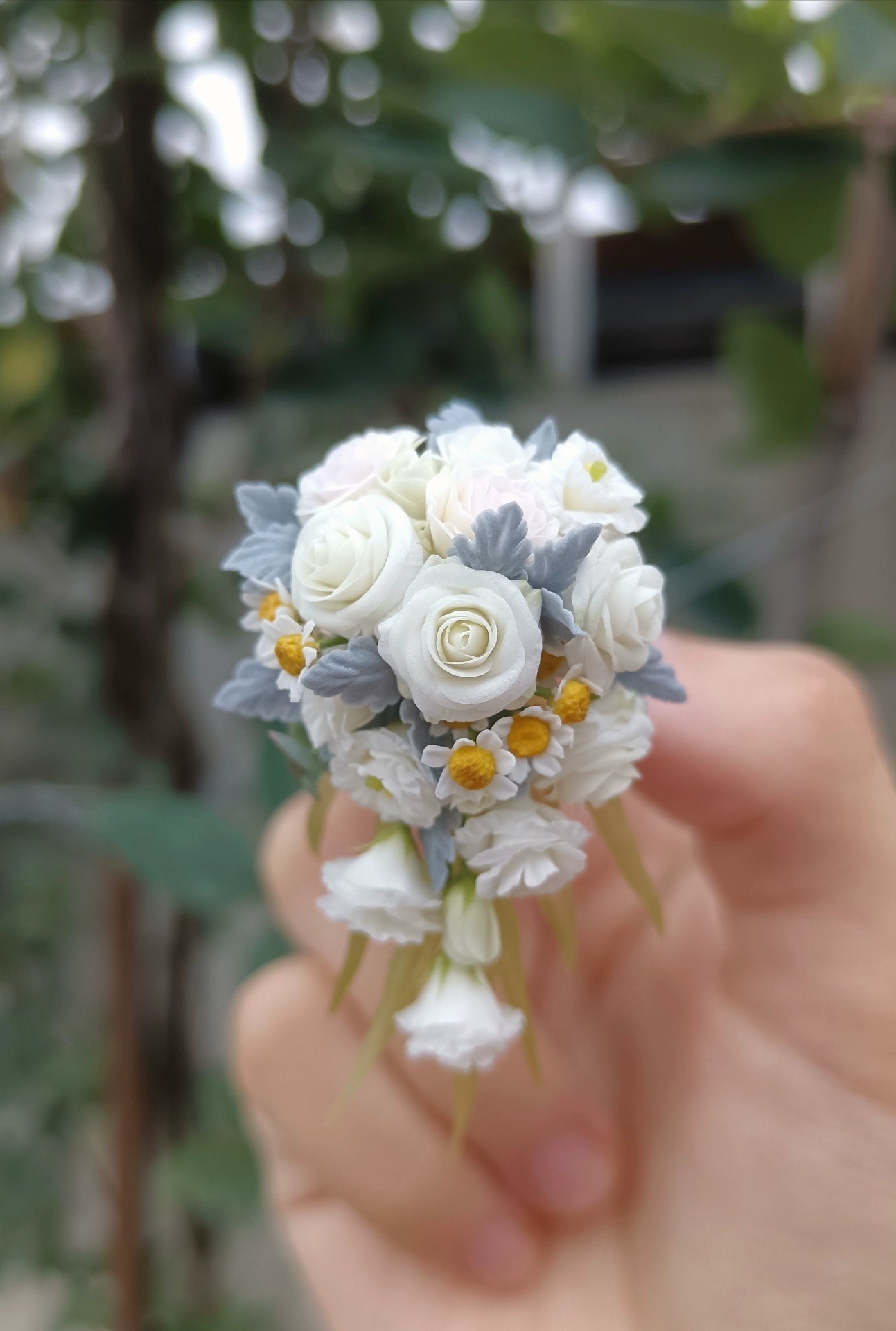 1:6 Scale Miniature Clay Flower Bouquet For Dollhouse BJD Blythe Display
