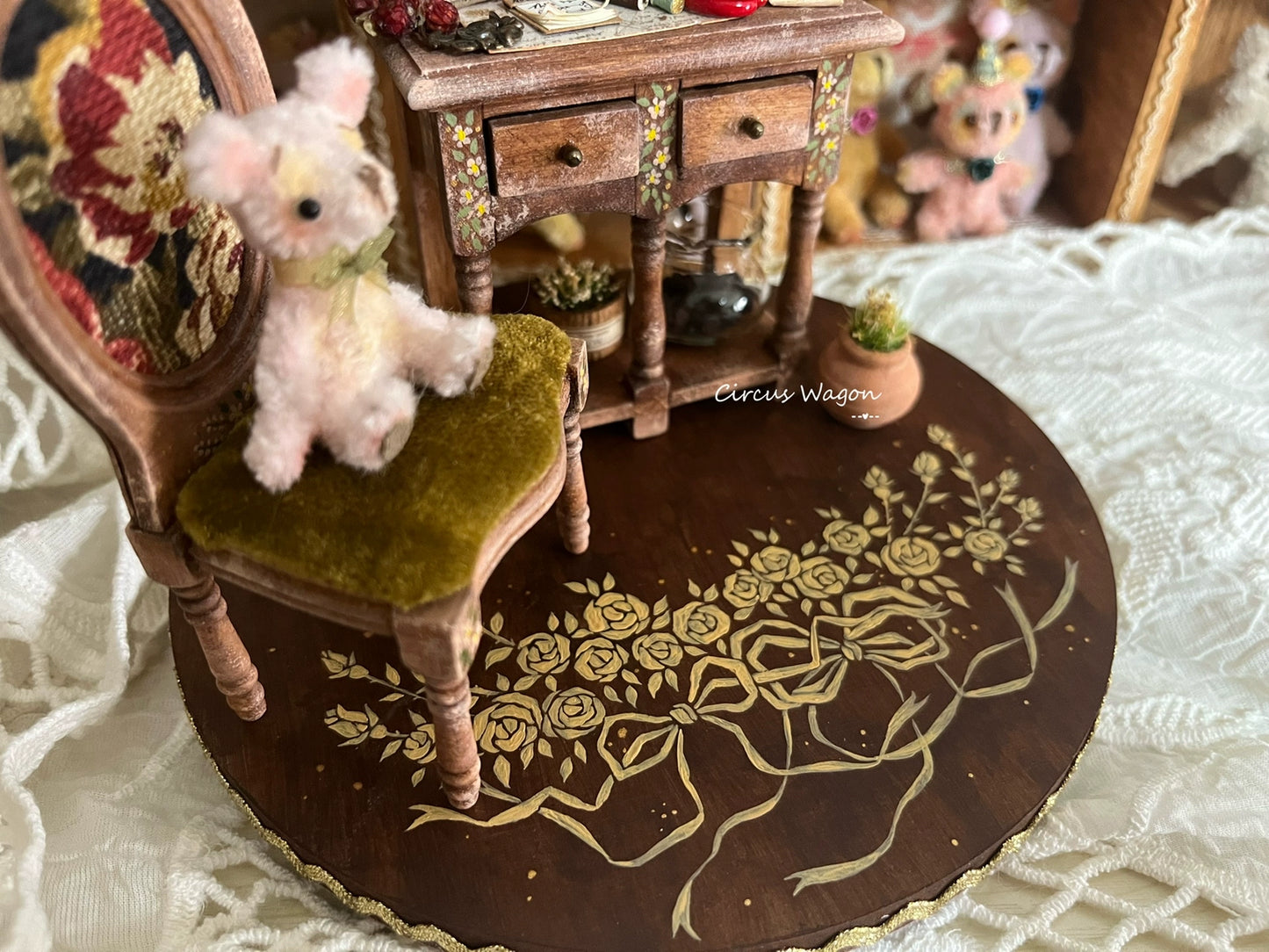 Bureau d'étude de jardinage miniature à l'échelle 1:12, meubles de maison de poupée