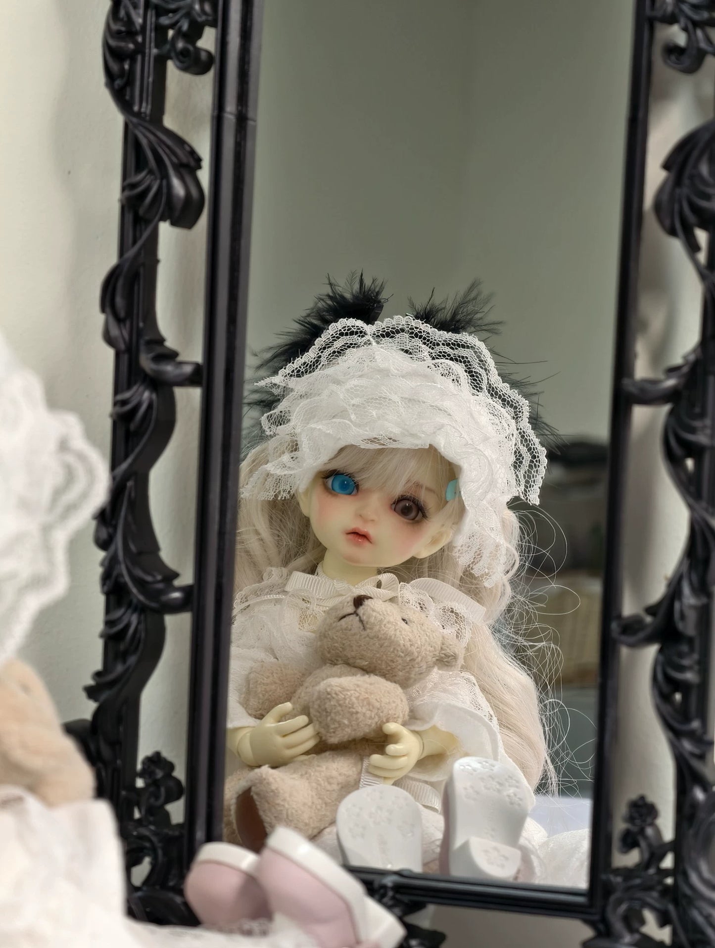 Miroir miniature sur pied pour poupée BJD, échelle 1:6, échelle 1:4, échelle 1:3, pour maison de poupée Blythe