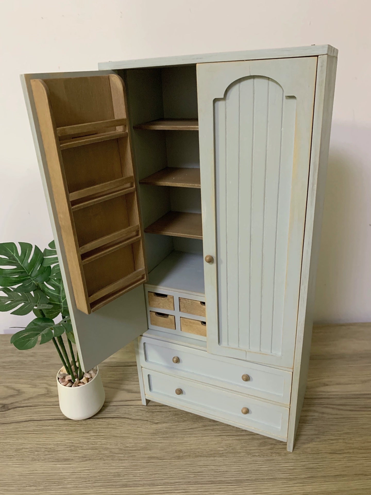 1:6 Scale Miniature Wooden Cabinet Dollhouse Furniture For Blythe Dolls Kitchen Living Room Display