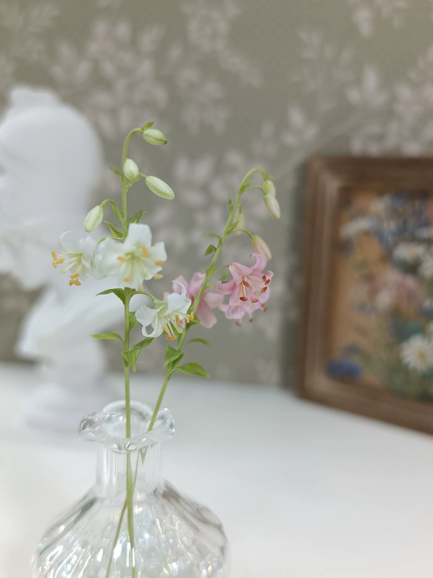 1:6 Scale Miniature Clay Lily Flower BJD Doll Accessory Blythe Doll Display