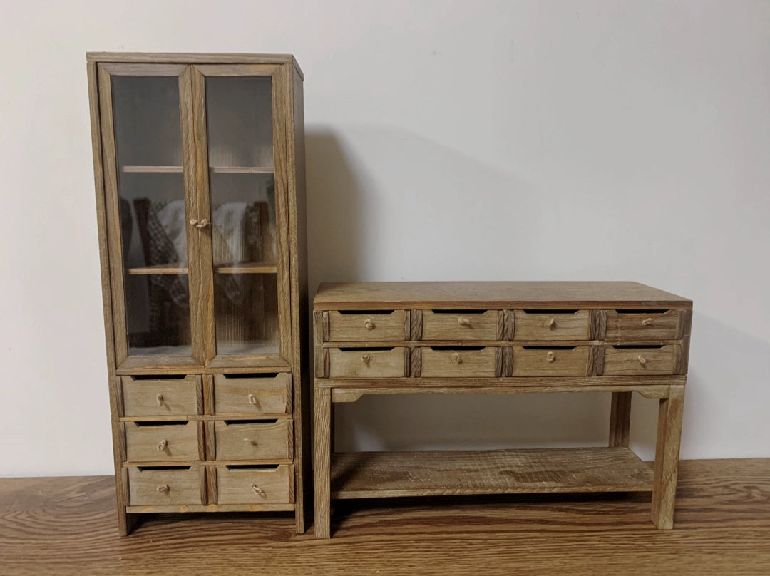 1:6 Scale Vintage Distressed Wooden Cabinet Bookshelf Sideboard Miniature Dollhouse Furniture For Blythe Dolls