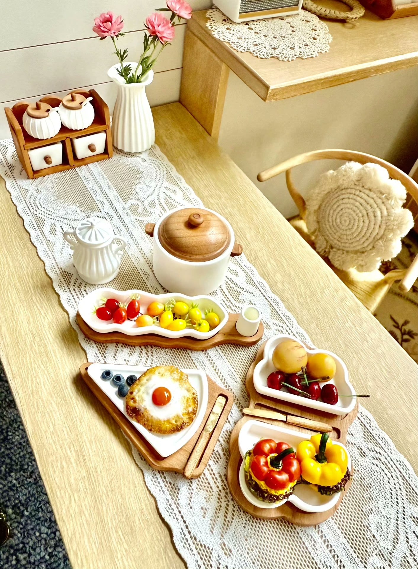Accesorios de cocina en miniatura para casa de muñecas a escala 1:12