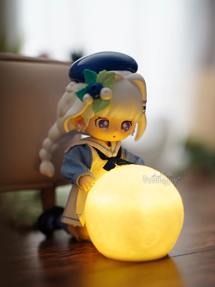 1:12 Scale Miniature Dollhouse Furniture Moon Chair Bed Stool With Lunar Lamp For BJD GSC Ob11 Doll Accessories