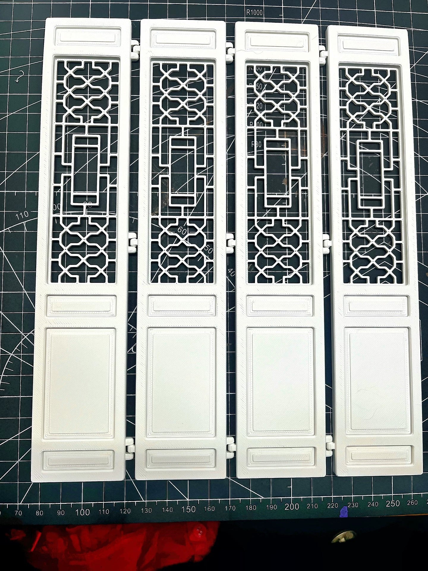 Paravent chinois miniature pour maison de poupée, modèle blanc imprimé en 3D, échelle 1:6