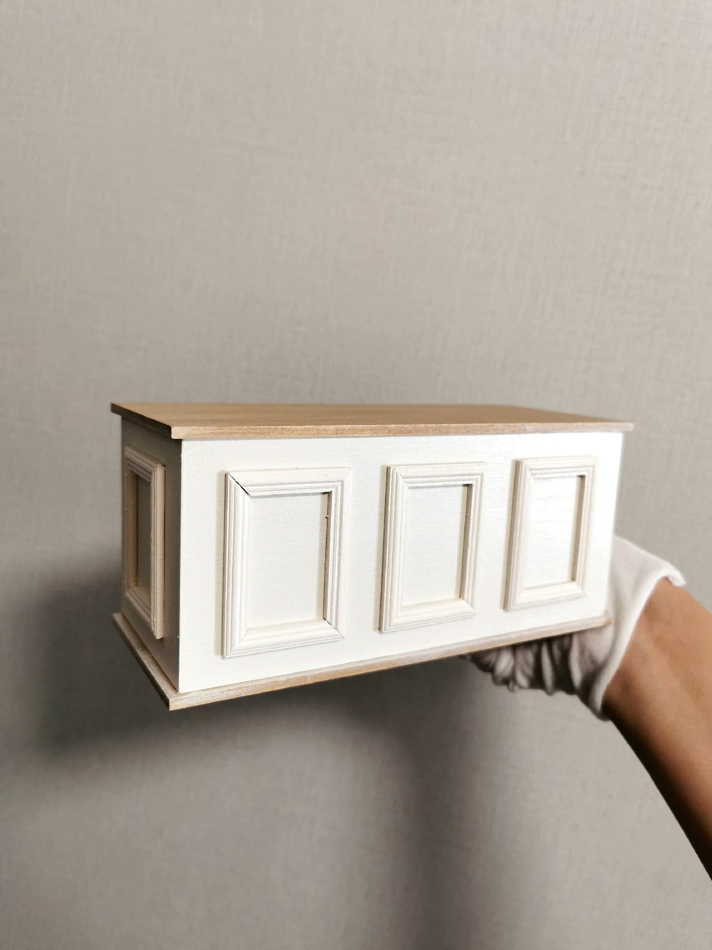 Vitrina de pan en miniatura de madera a escala 1:12, mueble para casa de muñecas, ideal para cocina, panadería y tienda.