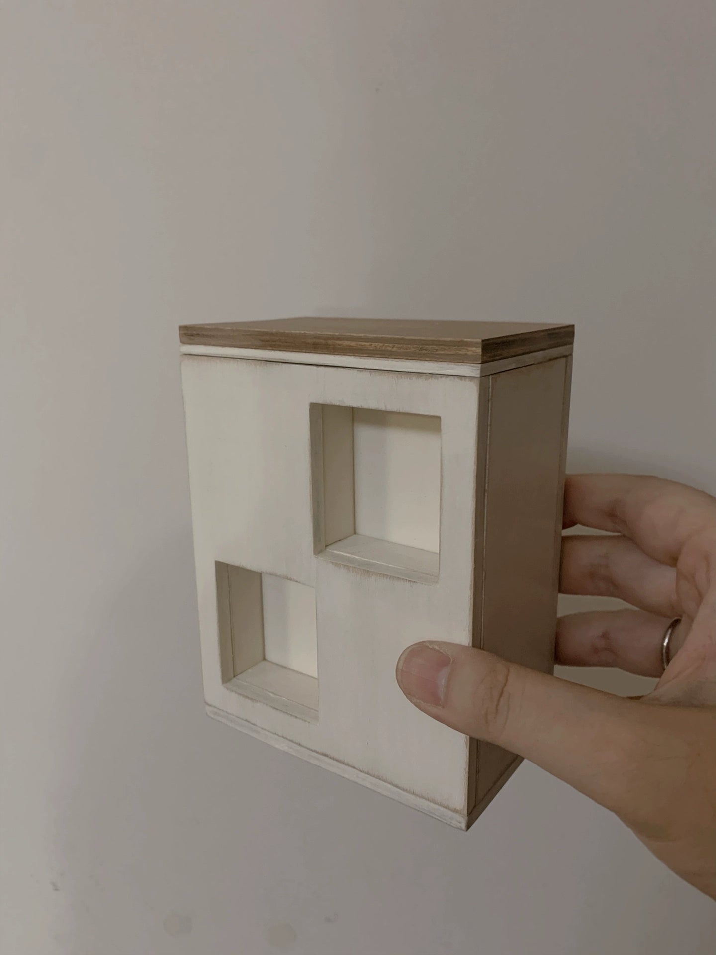 1:12 Scale Miniature Wooden Cabinet Vintage Distressed Display Dresser For Dollhouse Living Room