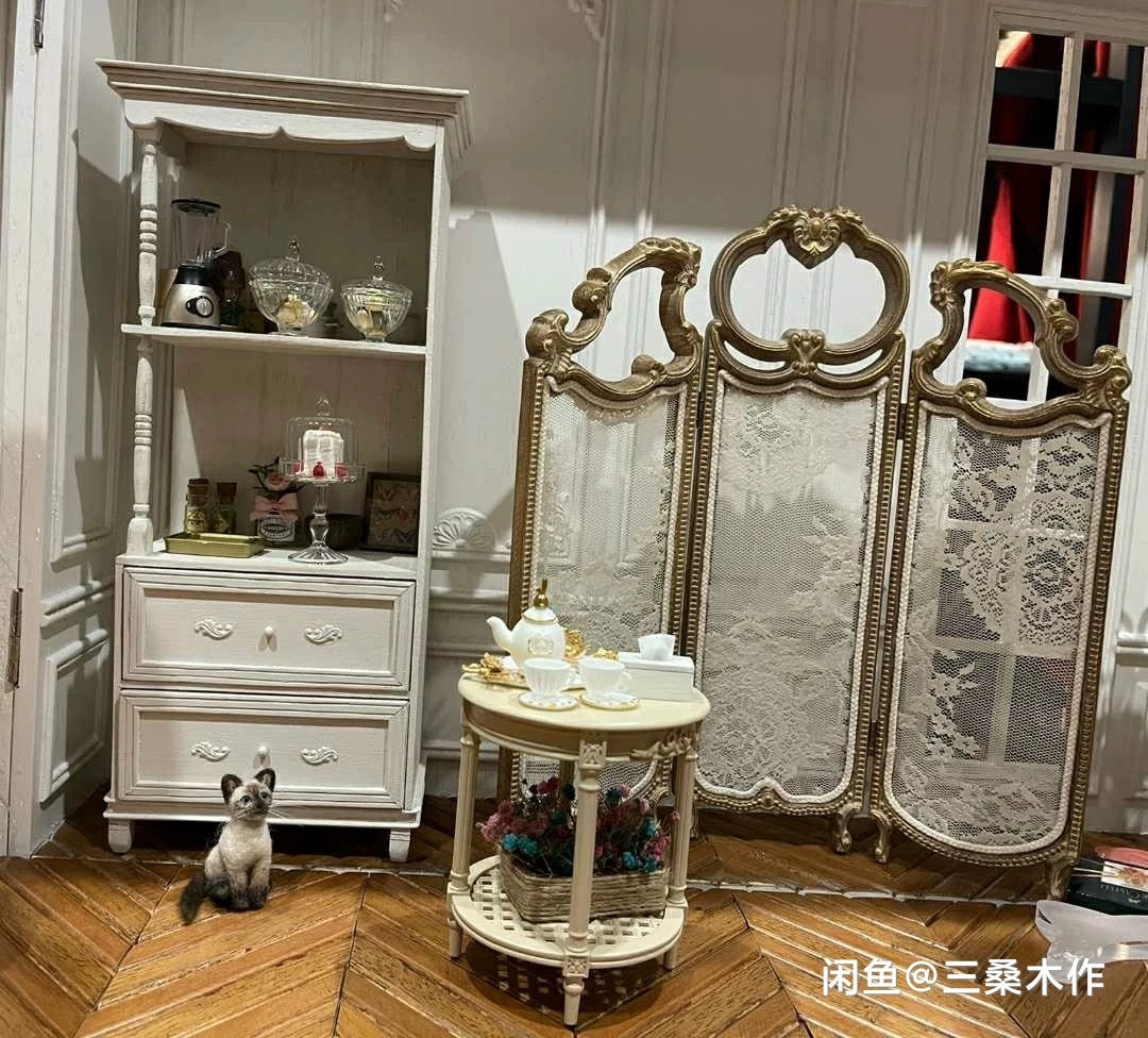 Mueble de madera en miniatura para casa de muñecas BJD Blythe a escala 1:6