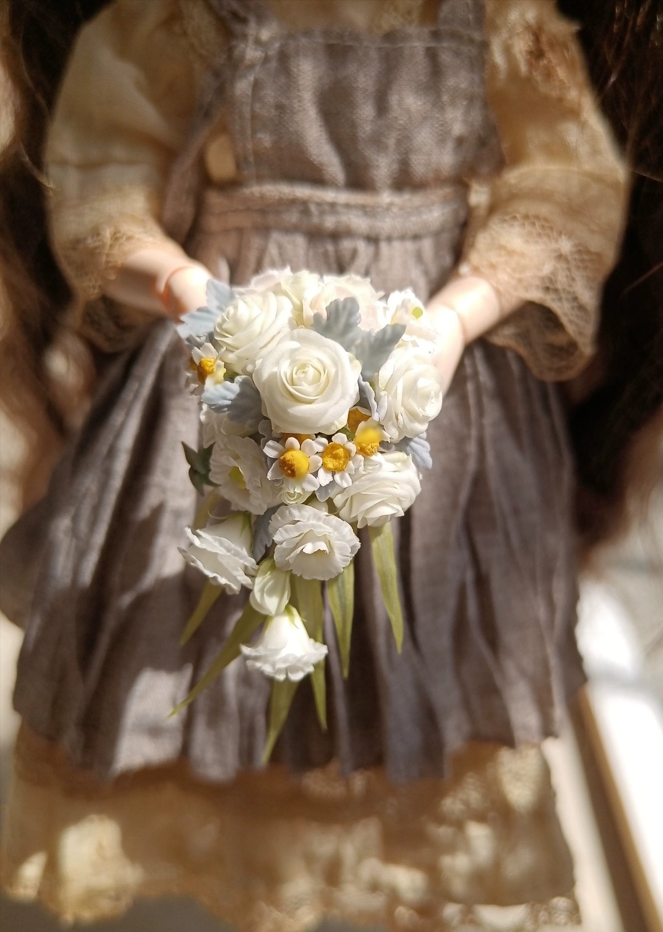 1:6 Scale Miniature Clay Flower Bouquet For Dollhouse BJD Blythe Display