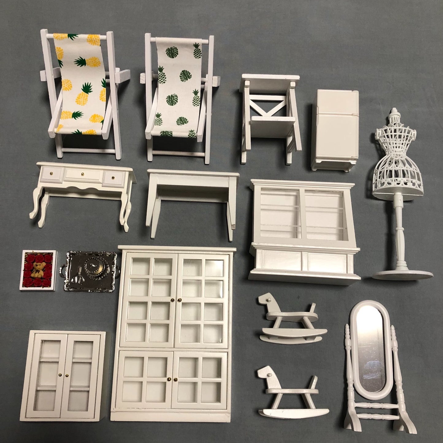 1:12 Scale White Dream Princess Dollhouse Miniature Furniture Set For Ob11 Dolls