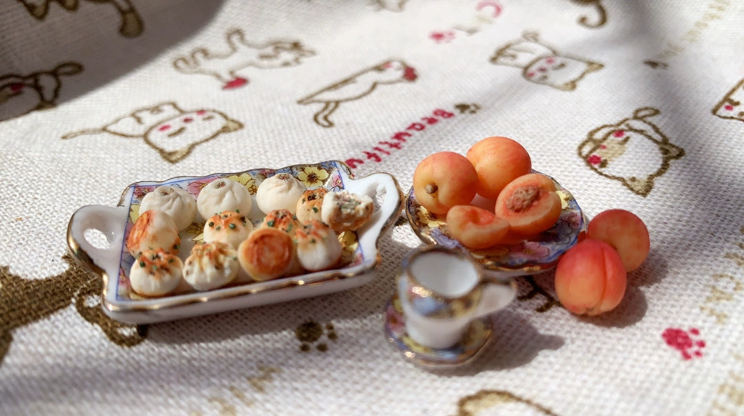 1:12 Scale Miniature Steamed Bun Kitchen Food Miniature Dollhouse Accessory